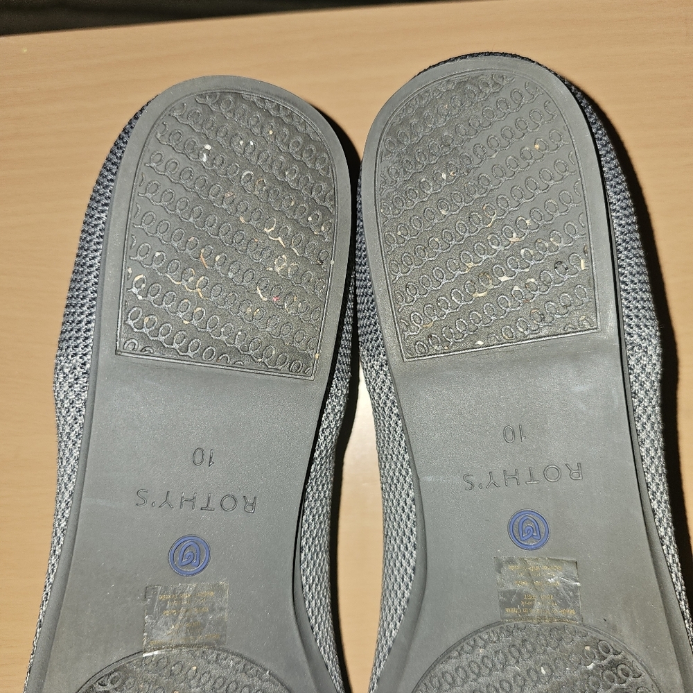 ROTHY'S 'The Flat' Gray Round Toe Flats 10 EXCELLENT PRE-OWNED! - Picture 9 of 9